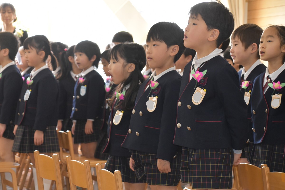 3月14日　令和5年度　大川幼稚園保育修了証書授与式